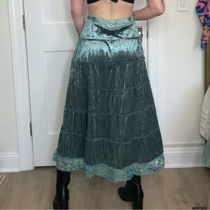 Velvet and Sequined Mermaid Maxi Skirt